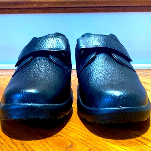Dr Comfort Diabetic Shoe William Black PEBBLED Leather  MICRO suede LINING Sz 9W - Picture 2 of 10